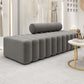 Gray Modern Velvet Sofa 16.92" High Armless 3/4/5-seater Sofa Clearhalo 'furn' 'furn_sofas' 'Furniture' 'Living Room Furniture' 'Sofa' 'sofas' 6397311