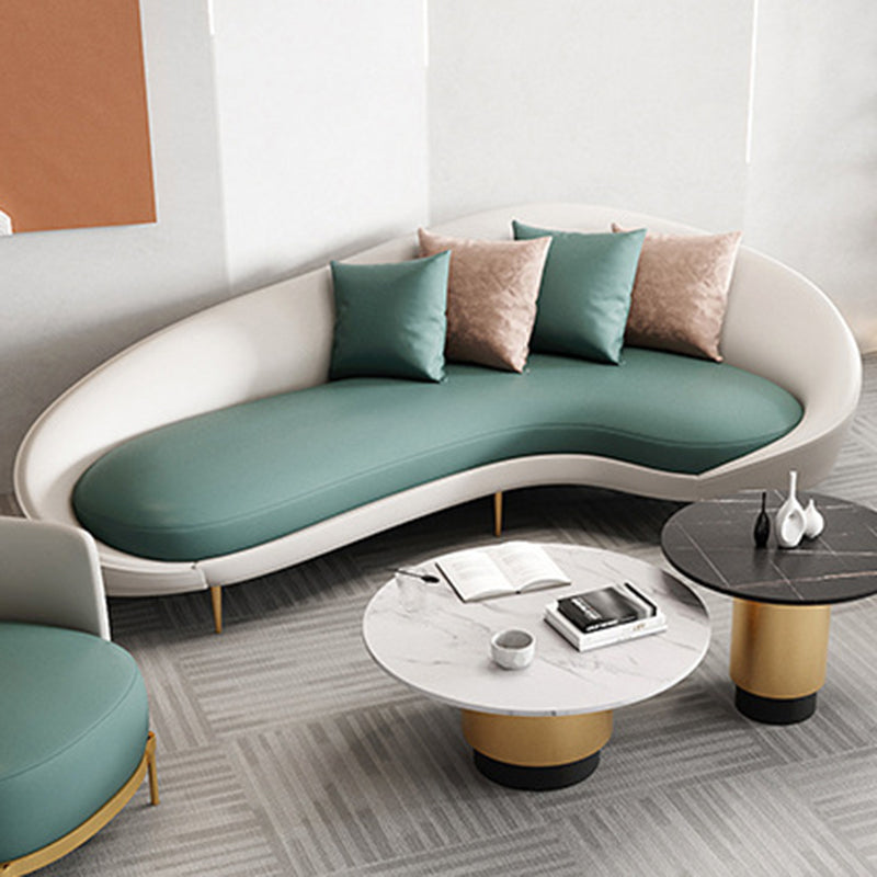 Asiento contemporáneo de la sala de cuero sintética brazo de esmoquin curvado