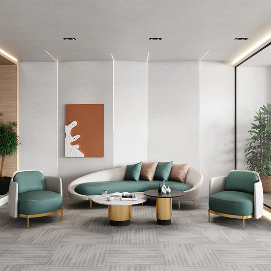 Zeitgenössische Sitzplätze Kunstleder Wohnzimmertuxedo Arm gebogen