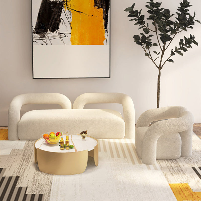 Sofá moderno de la declaración de lana de sofá blanca para la sala de estar para sala de estar