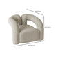 Modern White Tuxedo Arm Sofa Wool Statement Sofa for Living Room