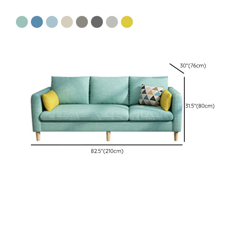 Contemporary Fabric Slipcovered Square Arm Pillows Standard Seating