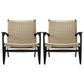 Solid Wood Frame Lounge Chair Arms Include Chair for Living Room Black Wicker Rattan 2 Piece Set Clearhalo 'Accent Chairs' 'accent_chairs' 'Chairs & Seating' 'furn' 'furn_accent_chairs' 'Furniture' 'Living Room Furniture' 6397404