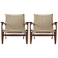 Solid Wood Frame Lounge Chair Arms Include Chair for Living Room Brown Wicker Rattan 2 Piece Set Clearhalo 'Accent Chairs' 'accent_chairs' 'Chairs & Seating' 'furn' 'furn_accent_chairs' 'Furniture' 'Living Room Furniture' 6397407