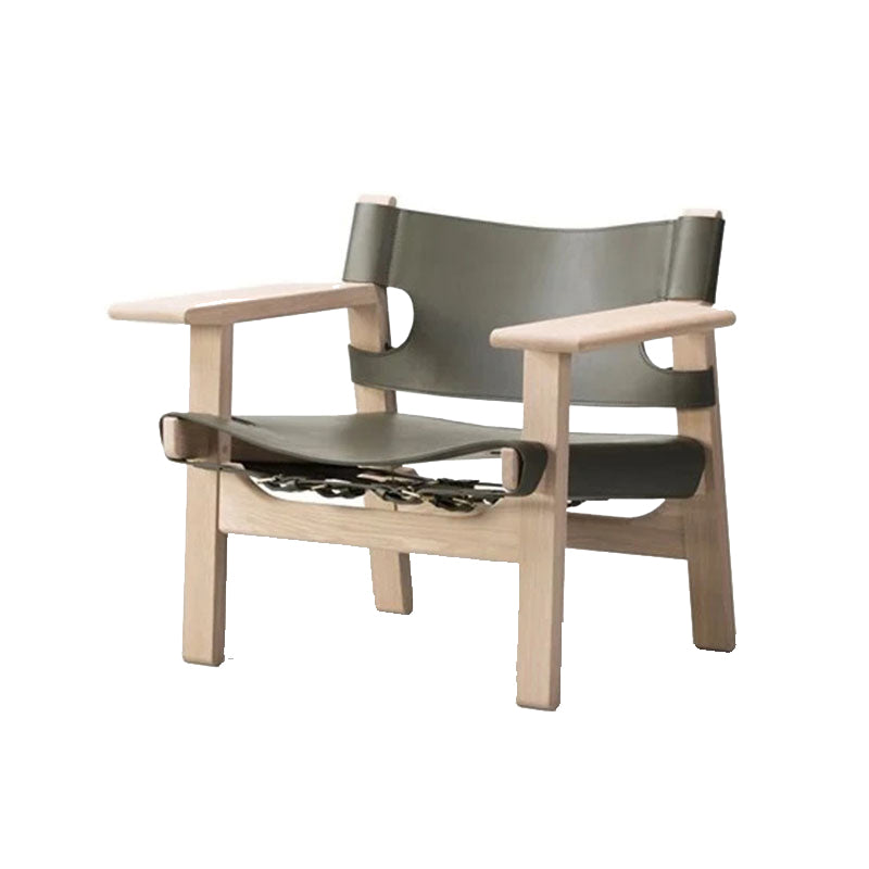 Solid Wood Frame Lounge Chair Arms Include Chair for Living Room Green Leather 1 Piece Clearhalo 'Accent Chairs' 'accent_chairs' 'Chairs & Seating' 'furn' 'furn_accent_chairs' 'Furniture' 'Living Room Furniture' 6397409