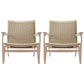 Solid Wood Frame Lounge Chair Arms Include Chair for Living Room Natural Wicker Rattan 2 Piece Set Clearhalo 'Accent Chairs' 'accent_chairs' 'Chairs & Seating' 'furn' 'furn_accent_chairs' 'Furniture' 'Living Room Furniture' 6397413