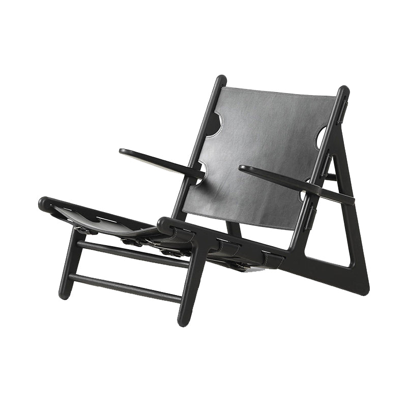 Solid Wood Frame Lounge Chair Arms Include Chair for Living Room Black Leather 1 Piece Clearhalo 'Accent Chairs' 'accent_chairs' 'Chairs & Seating' 'furn' 'furn_accent_chairs' 'Furniture' 'Living Room Furniture' 6397414