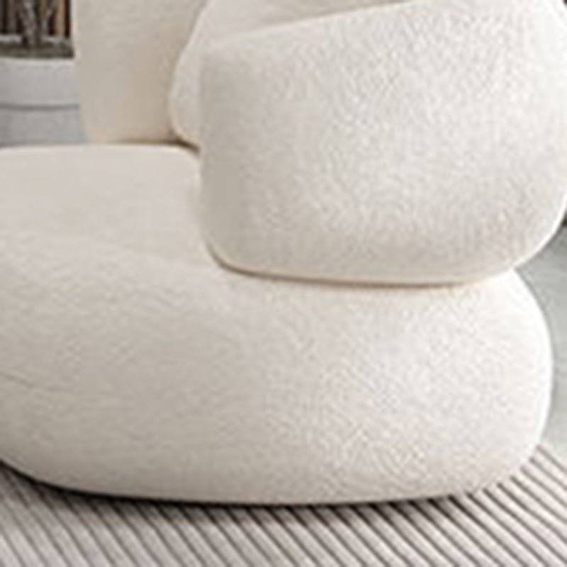 Sofa courbe du bras de smoking avec oreillers canapé en tissu blanc moderne