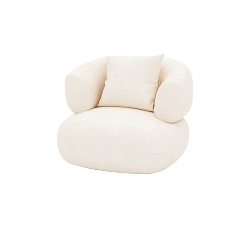Sofa courbe du bras de smoking avec oreillers canapé en tissu blanc moderne