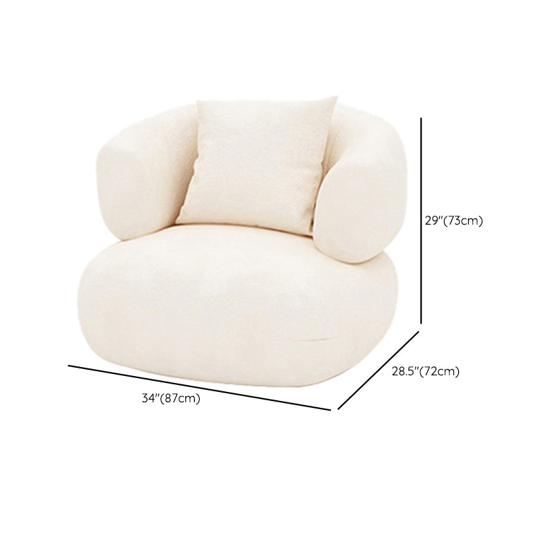 Sofa courbe du bras de smoking avec oreillers canapé en tissu blanc moderne