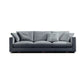 Contemporary Slipcovered Living Room Square Arm Pillows Seating Gray Blue Clearhalo 'furn' 'furn_sofas' 'Furniture' 'Living Room Furniture' 'Sofa' 'sofas' 6397443
