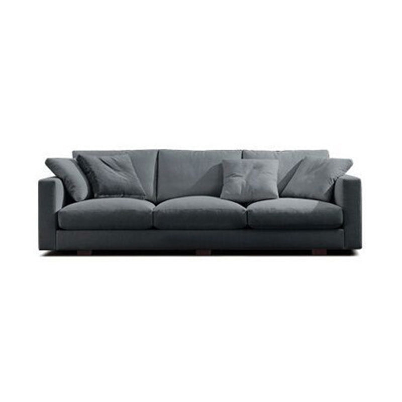 Contemporary Slipcovered Living Room Square Arm Pillows Seating Grey Clearhalo 'furn' 'furn_sofas' 'Furniture' 'Living Room Furniture' 'Sofa' 'sofas' 6397445