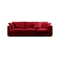 Contemporary Slipcovered Living Room Square Arm Pillows Seating Red Clearhalo 'furn' 'furn_sofas' 'Furniture' 'Living Room Furniture' 'Sofa' 'sofas' 6397451