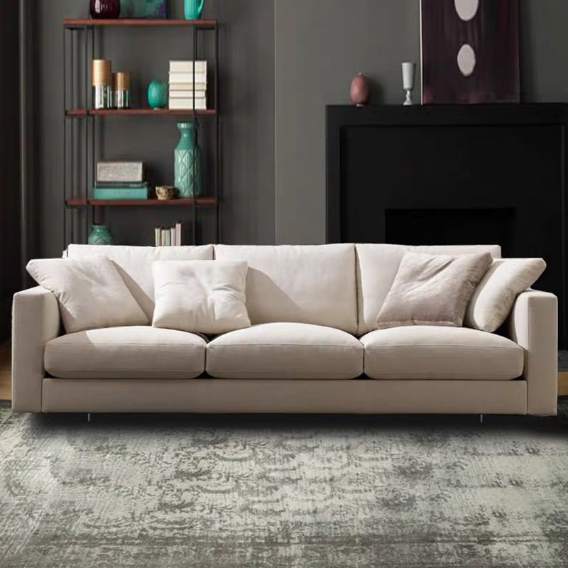 Contemporary Slipcovered Living Room Square Arm Pillows Seating Clearhalo 'furn' 'furn_sofas' 'Furniture' 'Living Room Furniture' 'Sofa' 'sofas' 6397453