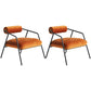 Solid Color Side Chair Sloped Arms Include Chair for Living Room Cotton and Linen Orange 2 Piece Set Clearhalo 'Accent Chairs' 'accent_chairs' 'Chairs & Seating' 'furn' 'furn_accent_chairs' 'Furniture' 'Living Room Furniture' 6397512