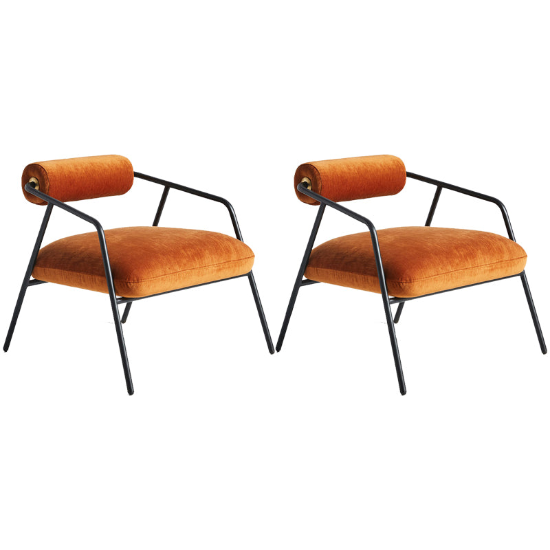 Solid Color Side Chair Sloped Arms Include Chair for Living Room Cotton and Linen Orange 2 Piece Set Clearhalo 'Accent Chairs' 'accent_chairs' 'Chairs & Seating' 'furn' 'furn_accent_chairs' 'Furniture' 'Living Room Furniture' 6397512