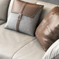 Modern Genuine Leather Living Room Pillow Top Arm Cushions Seating
