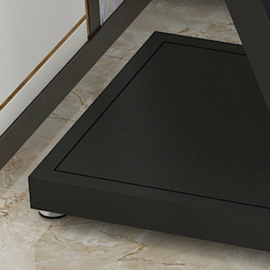 モダン23.22 "背の高いスクエアガラス上部サイドテーブルスチール架台ベースエンドテーブル付き棚付き