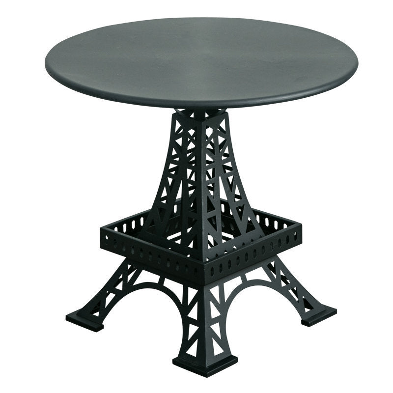 リビングルームの金属彫像ベーステーブルラウンドサイドエンドテーブル