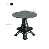 リビングルームの金属彫像ベーステーブルラウンドサイドエンドテーブル