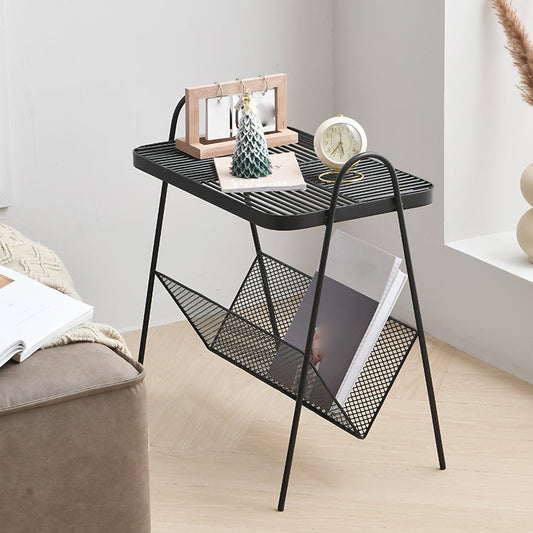 23.22 "背の長方形の上部側のテーブルアイアンスレッドベースエンドテーブル