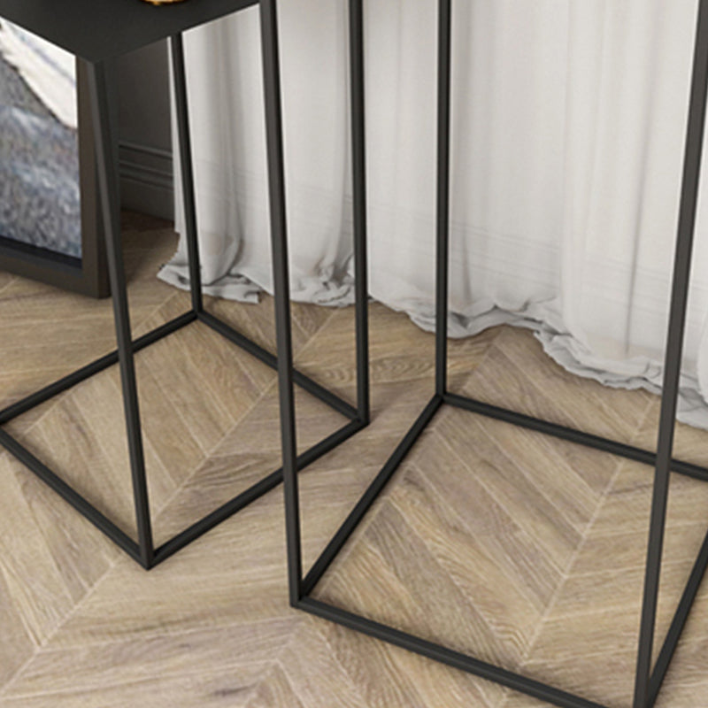 Mid-Century Modern Metal Square Top Side Table Iron Frame End Table