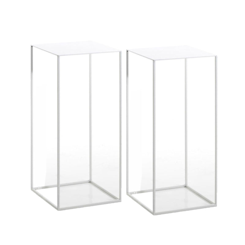 Mid-Century Modern Metal Square Top Side Table Iron Frame End Table