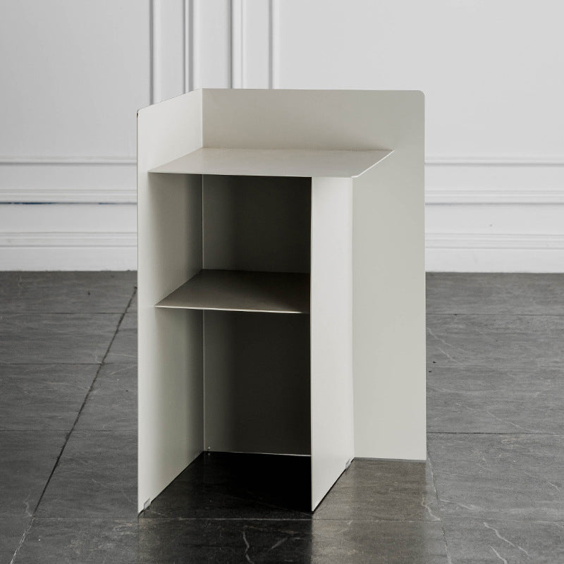 金属棚付きの金属抽象端エンドテーブルミッドセンチュリーサイドテーブル