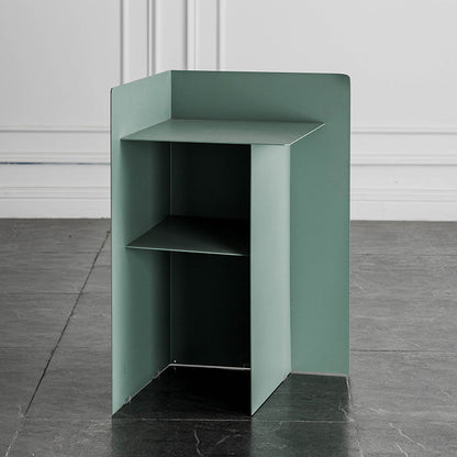 金属棚付きの金属抽象端エンドテーブルミッドセンチュリーサイドテーブル