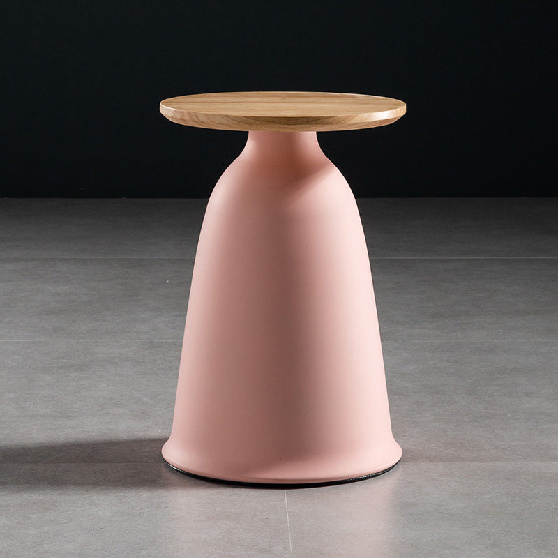 Tableau de côté rond en bois 17.71 "Table de bout en métal de haut en métal