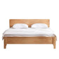 Modern Solid Wood Panel Bed Rectangular Standard Bed with Headboard