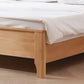 Modern Solid Wood Panel Bed Rectangular Standard Bed with Headboard
