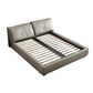 Contemporary Genuine Leather Bed Frame Standard Bed with Upholstered Headboard