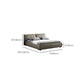 Contemporary Genuine Leather Bed Frame Standard Bed with Upholstered Headboard