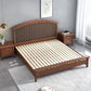 Traditional Open-Frame Bed Solid Wood Solid Color Slat Bed with Headboard