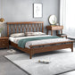 Traditional Open-Frame Bed Solid Wood Solid Color Slat Bed with Headboard