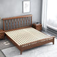 Traditional Open-Frame Bed Solid Wood Solid Color Slat Bed with Headboard
