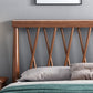Traditional Open-Frame Bed Solid Wood Solid Color Slat Bed with Headboard