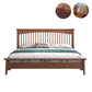 Traditional Open-Frame Bed Solid Wood Solid Color Slat Bed with Headboard