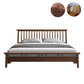 Traditional Open-Frame Bed Solid Wood Solid Color Slat Bed with Headboard