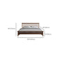 Traditional Open-Frame Bed Solid Wood Solid Color Slat Bed with Headboard