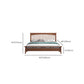 Traditional Open-Frame Bed Solid Wood Solid Color Slat Bed with Headboard