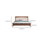 Traditional Open-Frame Bed Solid Wood Solid Color Slat Bed with Headboard