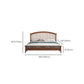 Traditional Open-Frame Bed Solid Wood Solid Color Slat Bed with Headboard