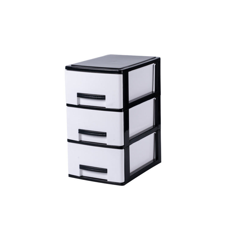 Modern Vertical Filing Cabinet Plastic Drawers File Cabinet for Home or Office 6.7"L x 9.4"W x 11.8"H Black-White Clearhalo 'Filing Cabinets' 'filling_cabinets' 'furn' 'furn_filling_cabinets' 'Furniture' 'Office Furniture' 6398133