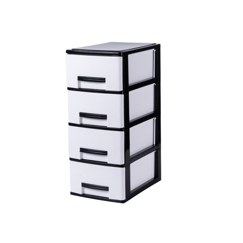 Modern Vertical Filing Cabinet Plastic Drawers File Cabinet for Home or Office 6.7"L x 9.4"W x 15.7"H Black-White Clearhalo 'Filing Cabinets' 'filling_cabinets' 'furn' 'furn_filling_cabinets' 'Furniture' 'Office Furniture' 6398137