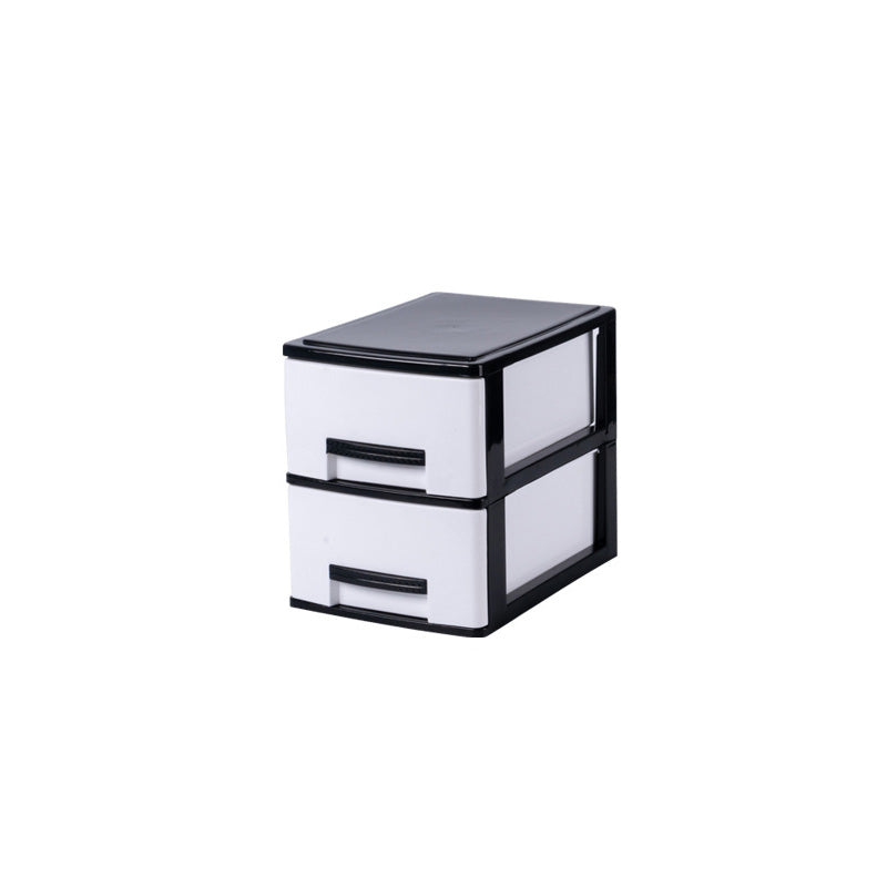Modern Vertical Filing Cabinet Plastic Drawers File Cabinet for Home or Office 6.7"L x 9.4"W x 7.9"H Black-White Clearhalo 'Filing Cabinets' 'filling_cabinets' 'furn' 'furn_filling_cabinets' 'Furniture' 'Office Furniture' 6398139