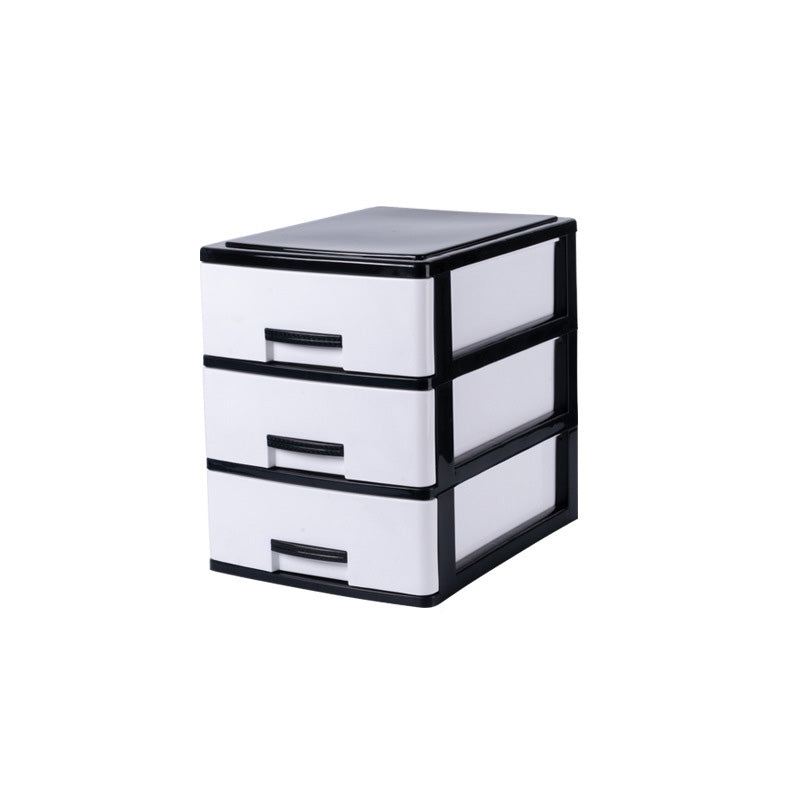 Modern Vertical Filing Cabinet Plastic Drawers File Cabinet for Home or Office 9.8"L x 13.4"W x 12.6"H Black-White Clearhalo 'Filing Cabinets' 'filling_cabinets' 'furn' 'furn_filling_cabinets' 'Furniture' 'Office Furniture' 6398144