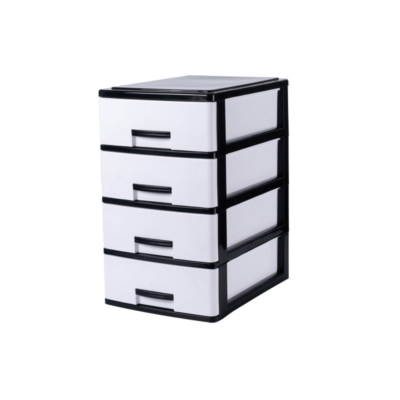Modern Vertical Filing Cabinet Plastic Drawers File Cabinet for Home or Office 9.8"L x 13.4"W x 16.5"H Black-White Clearhalo 'Filing Cabinets' 'filling_cabinets' 'furn' 'furn_filling_cabinets' 'Furniture' 'Office Furniture' 6398148
