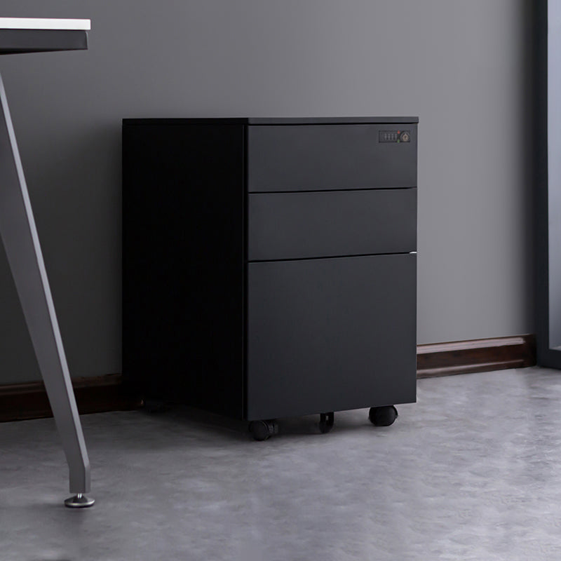 Zeitgenössische Aktenschränke Stahlrahmen Elektronische Sperrdateischrank mit Rädern